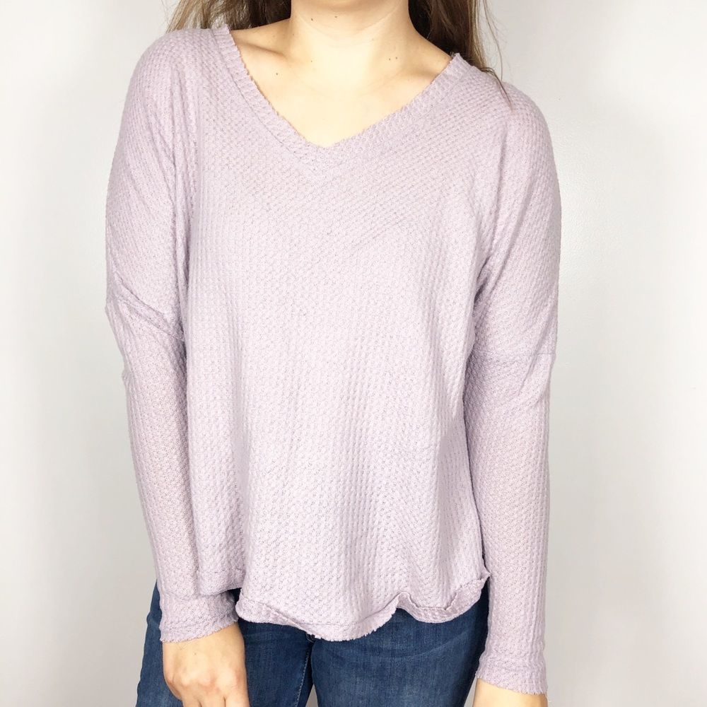 OUT FROM UNDER | Lavender V-neck Oversized Thermal